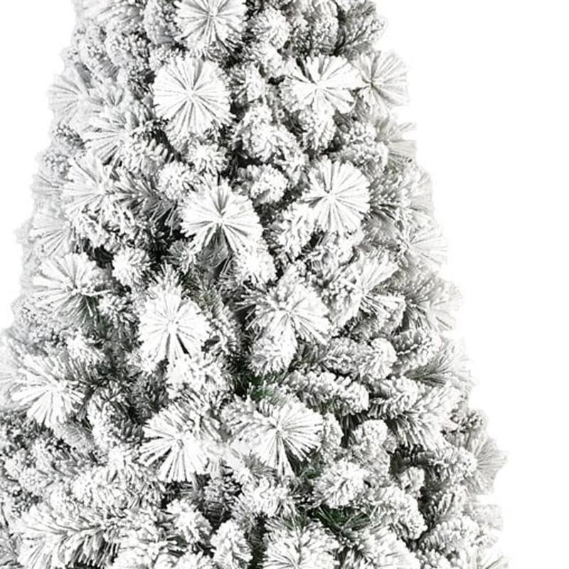 HomeRoots 4' Full Flocked Pine Christmas Tree - Green - 29.00 in. x 48.00 in. x 29.00 in.