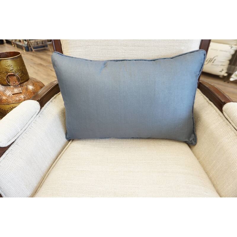 Home&Manor Premium Silk Throw Pillow Lumbar Blue