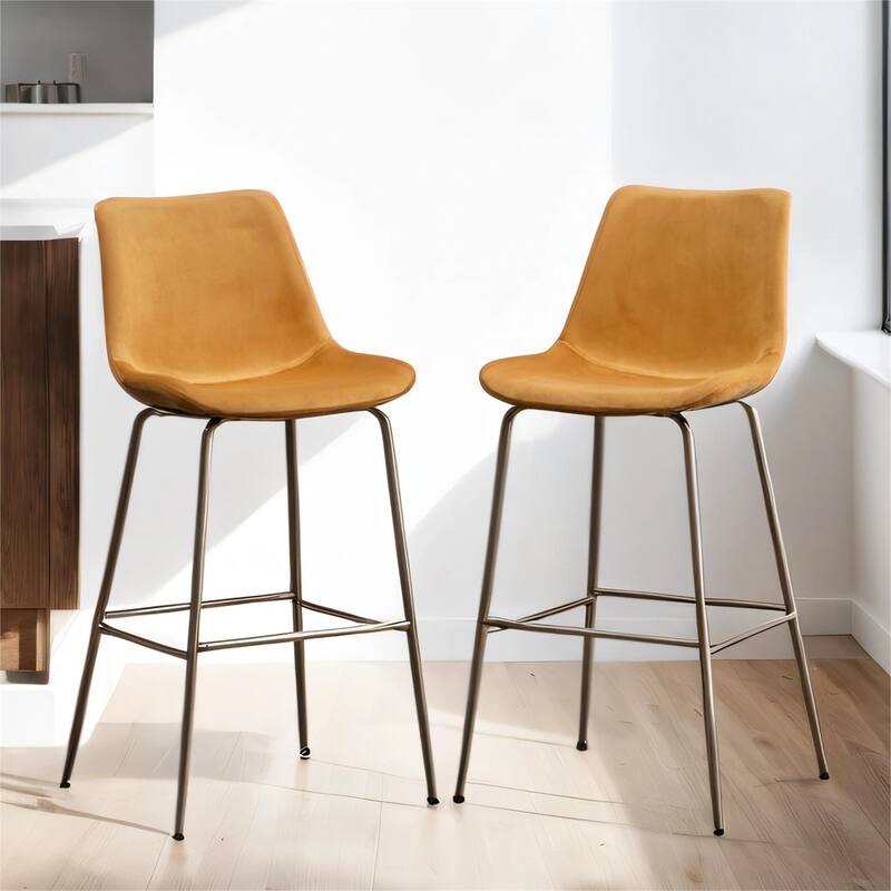 Modern Velvet 26.50 Counter Height Stool, Set of 2