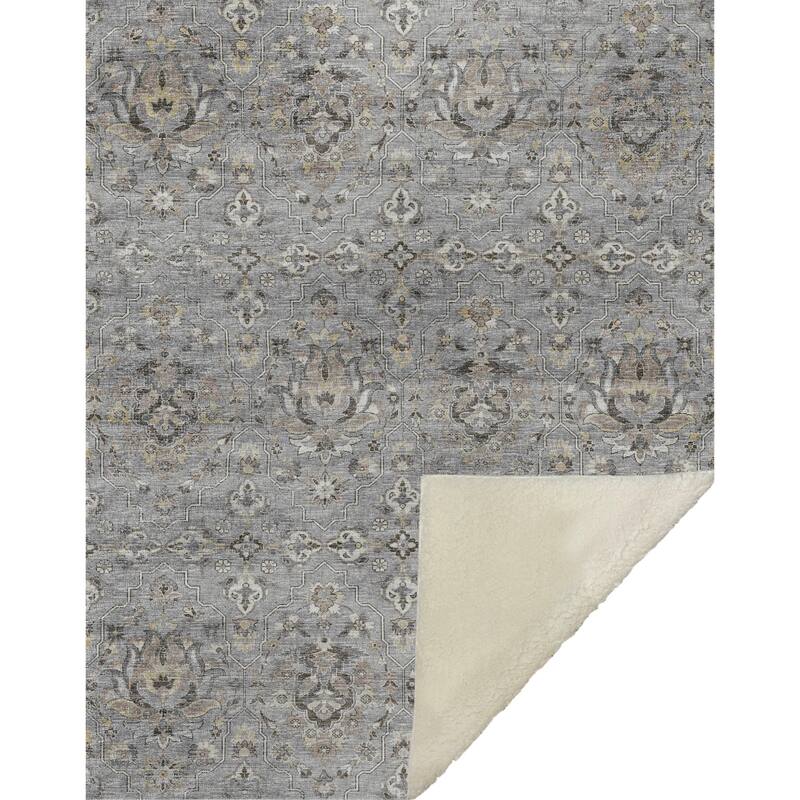 Premium Machine Washable ASB94 Traditional Global Sherpa Throw Blanket