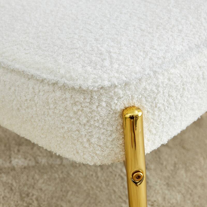 PU/Teddy suede material cushioned rocking chair with metal legs