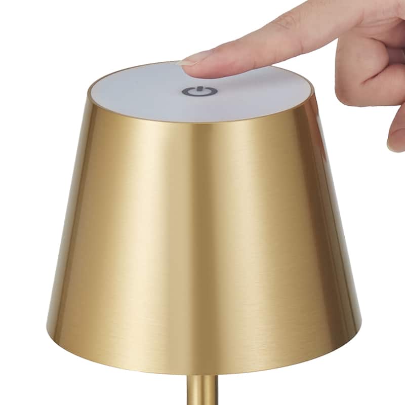 Cordless Table Lamp 2 PCS Rechargeable Battery Desk Lamp Adjustable Height Gold