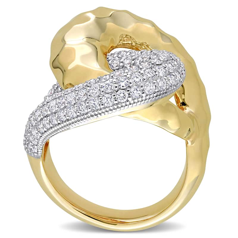 Miadora 2ct TDW Diamond Swirl Ring in 14k Yellow Gold