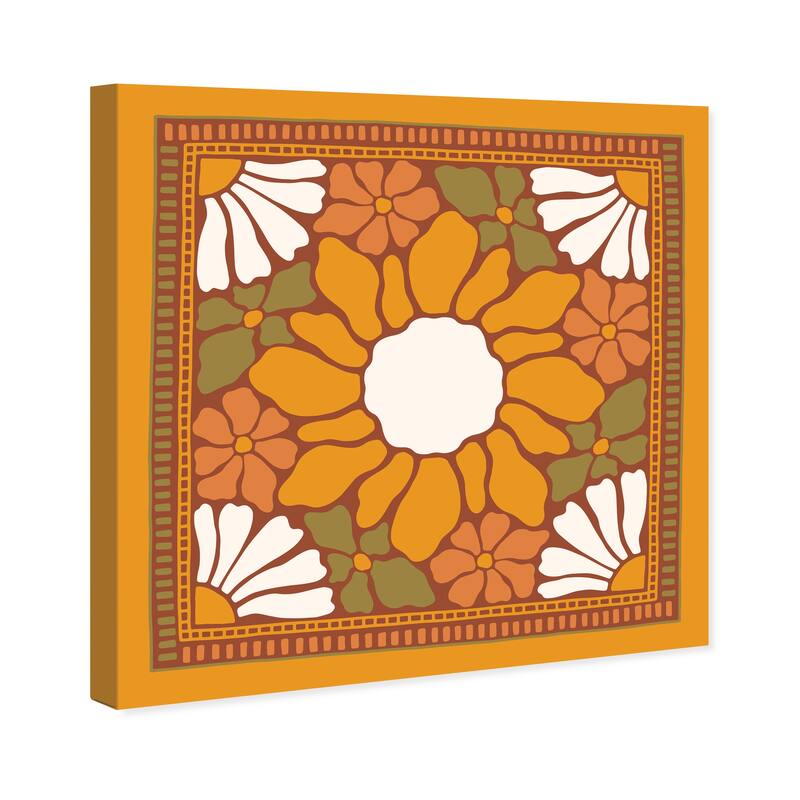 Wynwood Studio Canvas Floral and Botanical Love my Autumn Scarf Orange Modern & Contemporary Wall Art Canvas Print