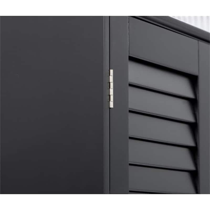 Black Freestanding Cabinet with Two-Cabinet Design, Adjustable Shelves