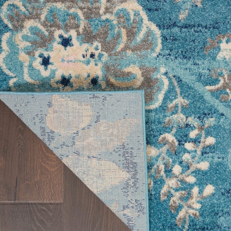 Bufo Power Loomed Distressed Floral Traditional Stain Resistant Area Rug By HomeRoots