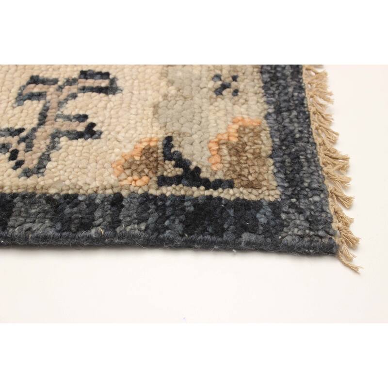 ECARPETGALLERY Hand-knotted Jules Serapi Dark Navy Wool Rug - 6'0 x 8'10