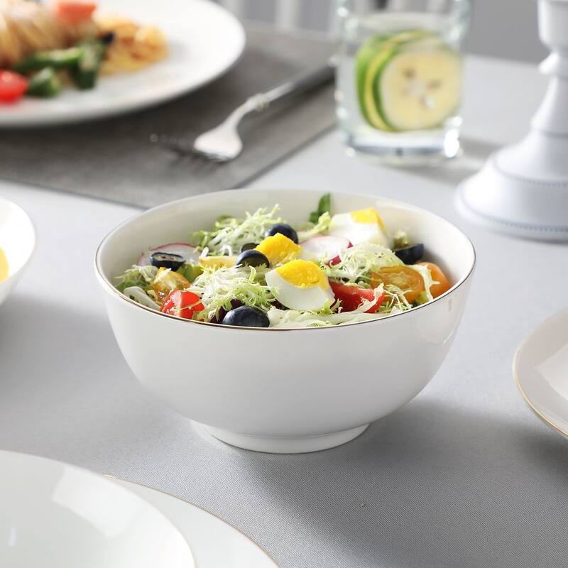 MALACASA 16-Piece New Bone China Dinnerware Set, Service for 4