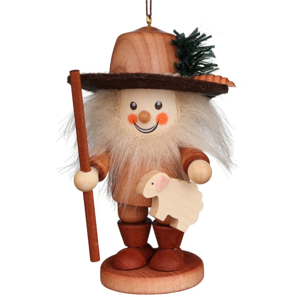 4.5" Brown and White Christian Ulbricht Shepherd Ornament Decoration