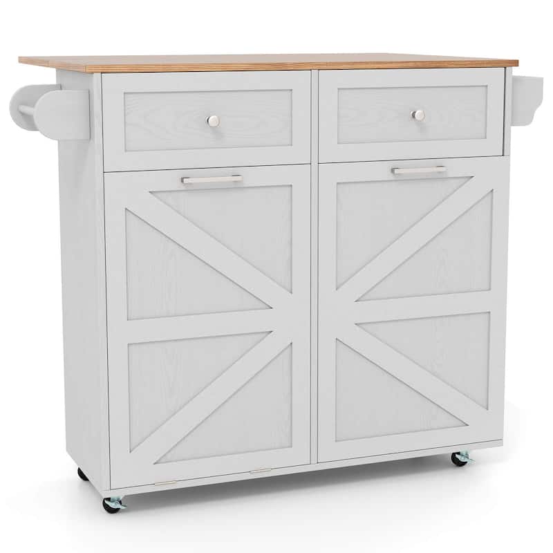 Costway Rolling Kitchen Island Kitchen Island Cart with Drop Leaf - See Details