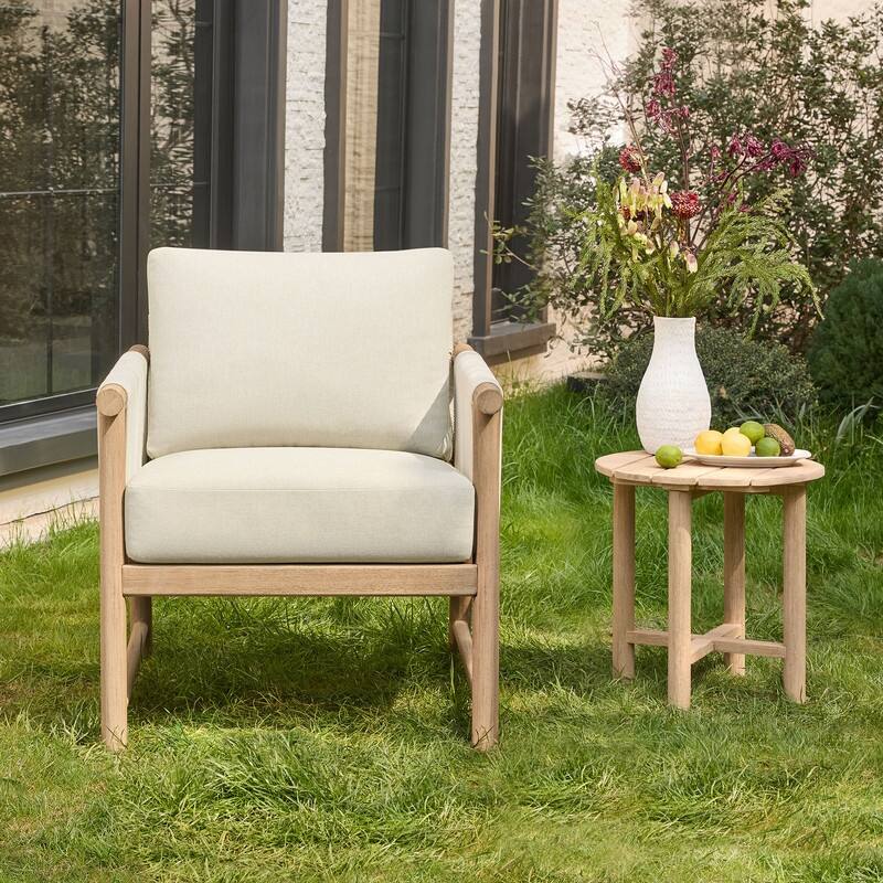 Lynn Outdoor Acacia Wood Patio Furniture Outdoor Chair