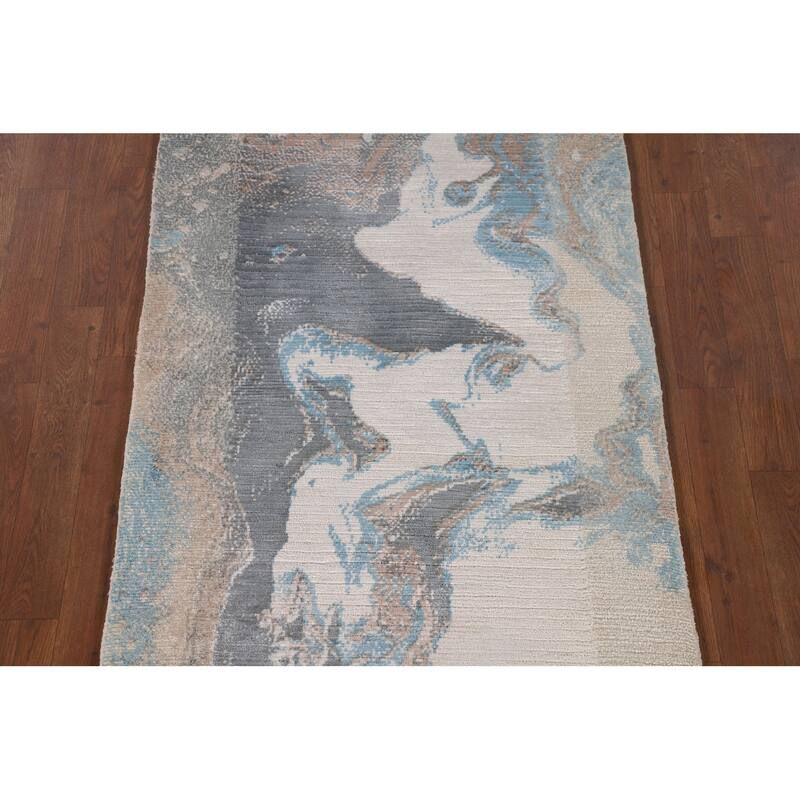 Abstract Oriental Accent Rug Handmade Multi-Color Wool Carpet - 2'8"x 4'9"