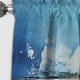 preview thumbnail 3 of 7, Designart "Blue And Beige Tranquility Beach II" Coastal Minimalism Curtain - Blackout No Pattern Curtain - 1 Panel