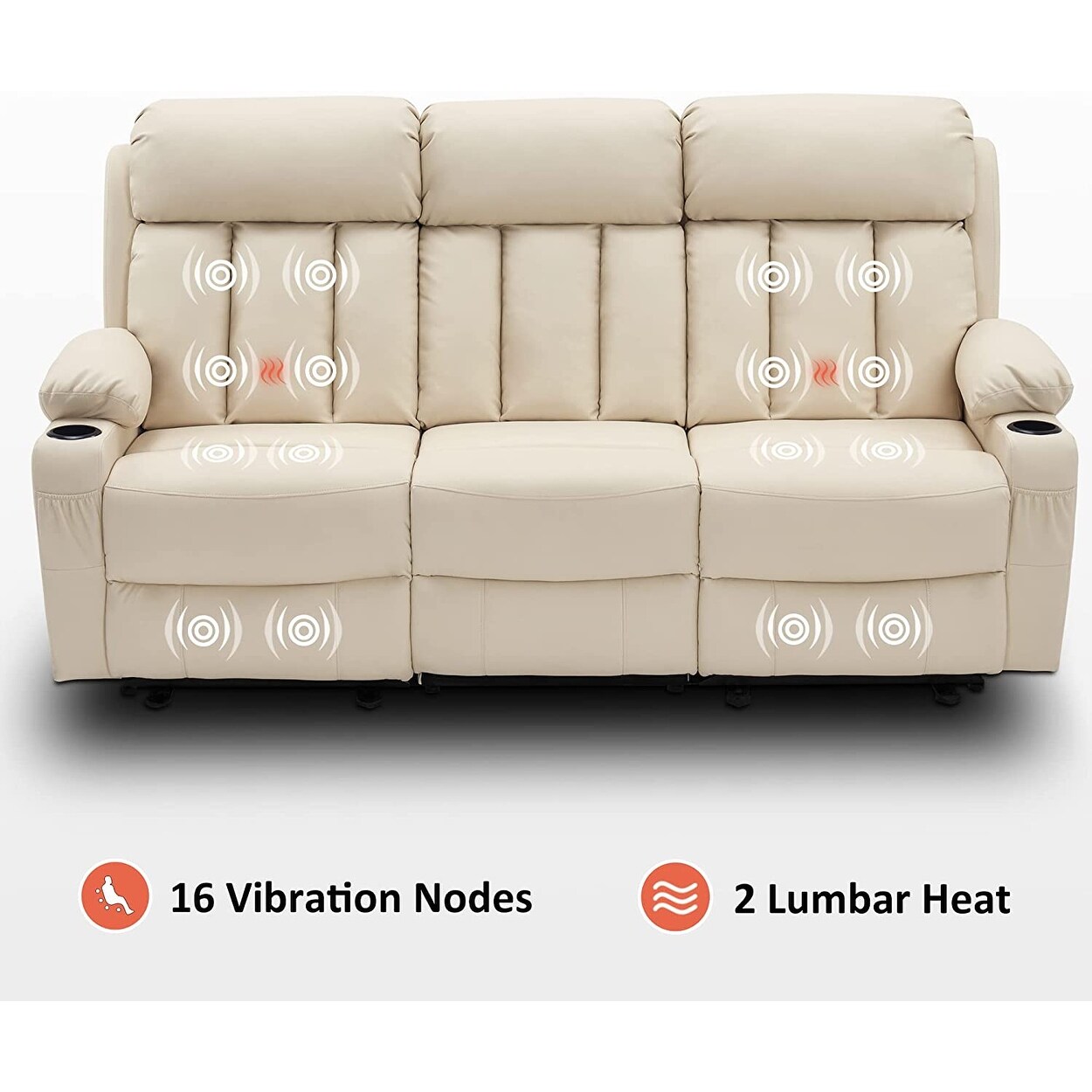 Sawyer heat & massage store reclining loveseat with console