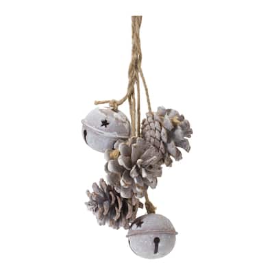 Bell And Pine Cone Ornament (Set of 6) - 4 x 4.5 x 13
