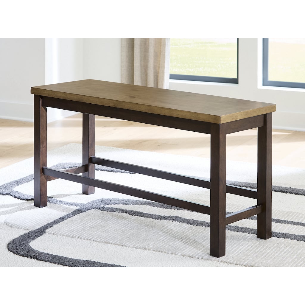 Signature Design by Ashley Sharlander Light Brown/Dark Brown Counter Height Dining Bench - 48"W x 17"D x 24"H