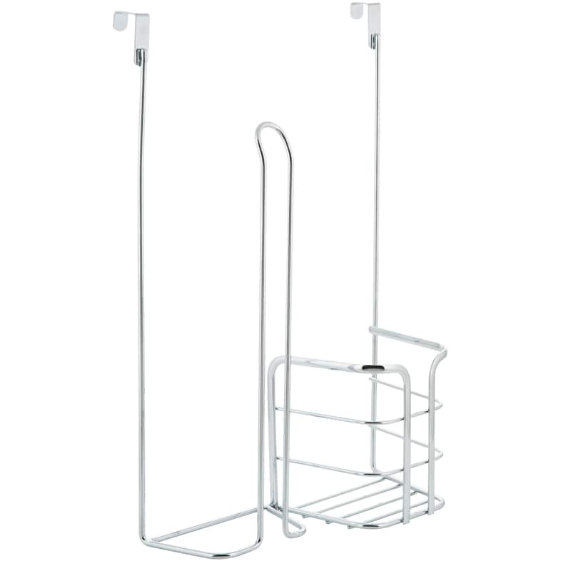 Kitchen Details 2-on-1 Over the Cabinet Cleaning Organizer in Chrome - 10.43" x 4.65" x 14.37"