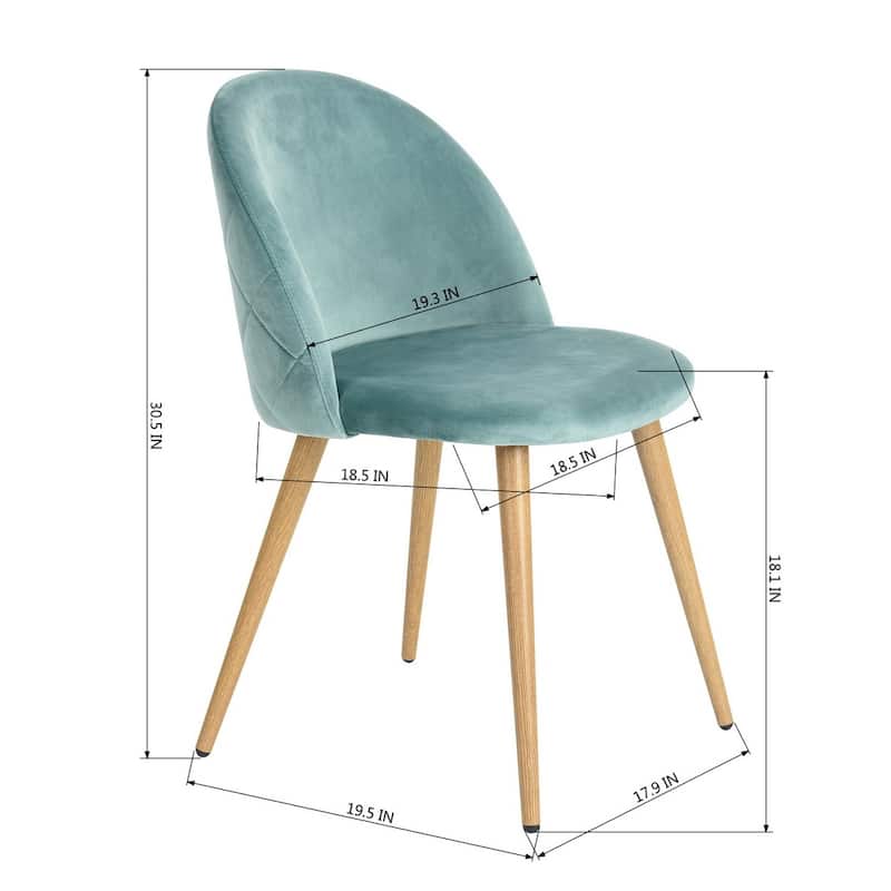 HomyLin Modern Upholstered Fabric Dining Chair Mid Back Armless