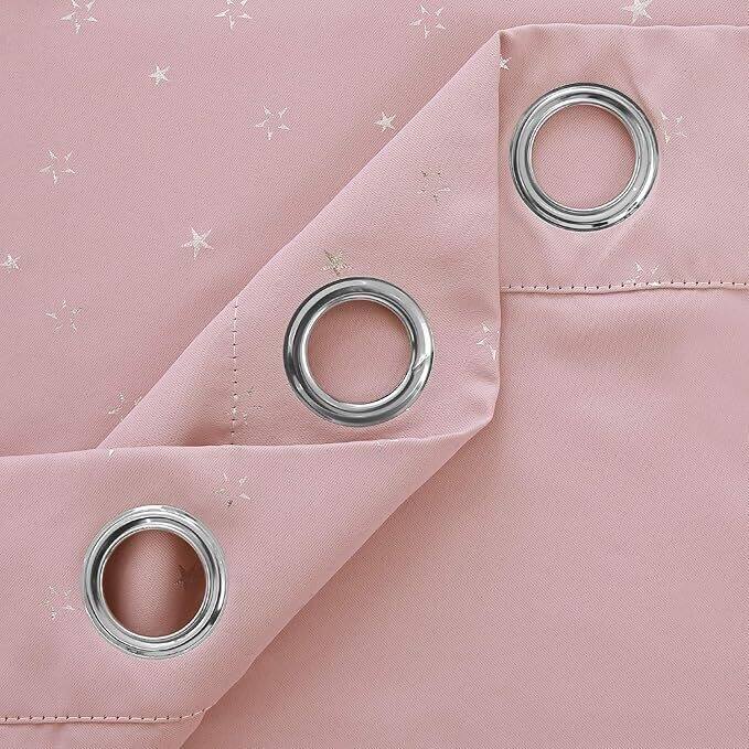 Silver Star Room Darkening Grommet Curtains 2 Panels
