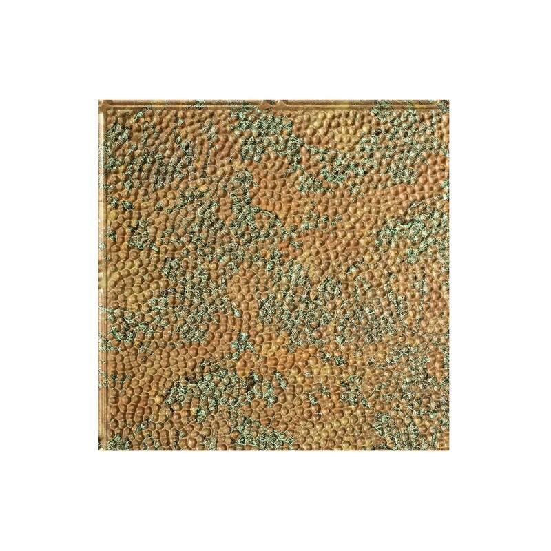 FASÄDE Border Fill Decorative Vinyl 2ft x 4ft Glue Up Ceiling Panel in Copper Fantasy (5 Pack) - 12in x 12in Sample - Copper Fantasy