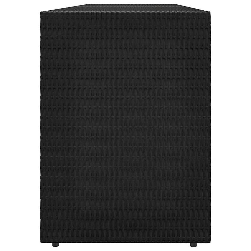 vidaXL Garden Storage Cabinet Black 78"x21.9"x31.5" Poly Rattan