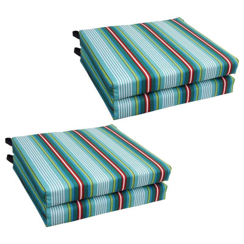 20-inch by 19-inch Patterned Outdoor Chair Cushions (Set of 4) - Walden Caribean