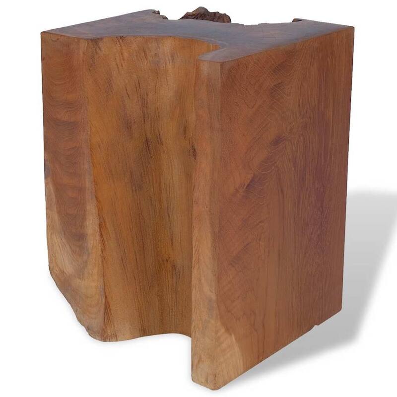 Georgy Outdoor Square Stool with Oiled Finish, Brown Solid Teak Wood