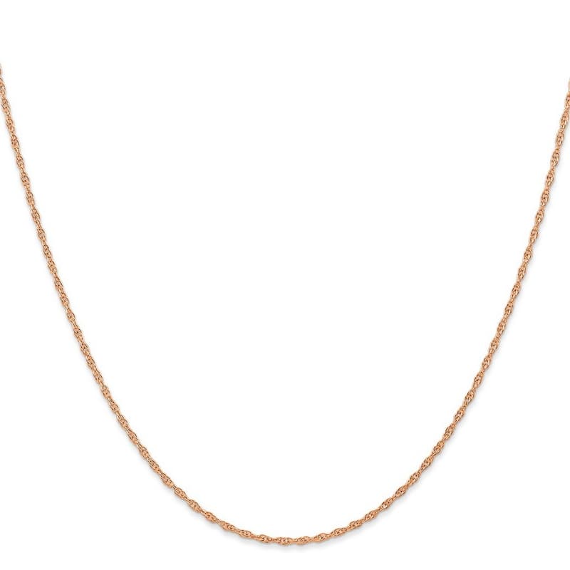 Curata 14k Rose Gold 1.15mm Carded Cable Rope Chain Necklace for Women Options: 16 18 20 24