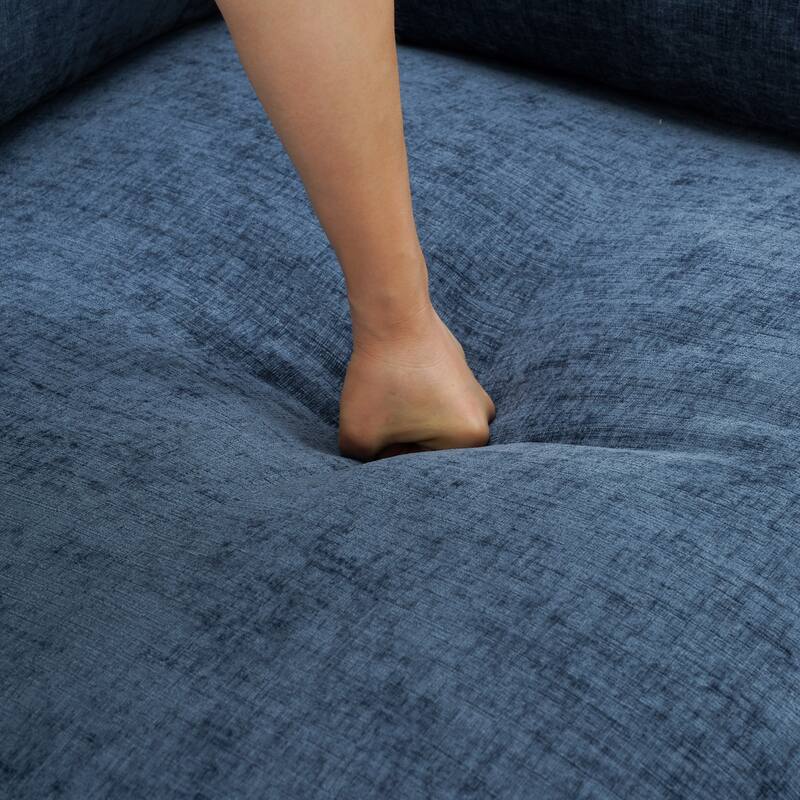 Casual 40"W Oversized Soft Comfy Cloud Chenille Chaise Lounge with Ottoman