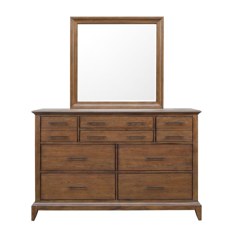 Shaker Heights Dresser Mirror - Brown - 39.01"W x 39.01"H x 1.49"D