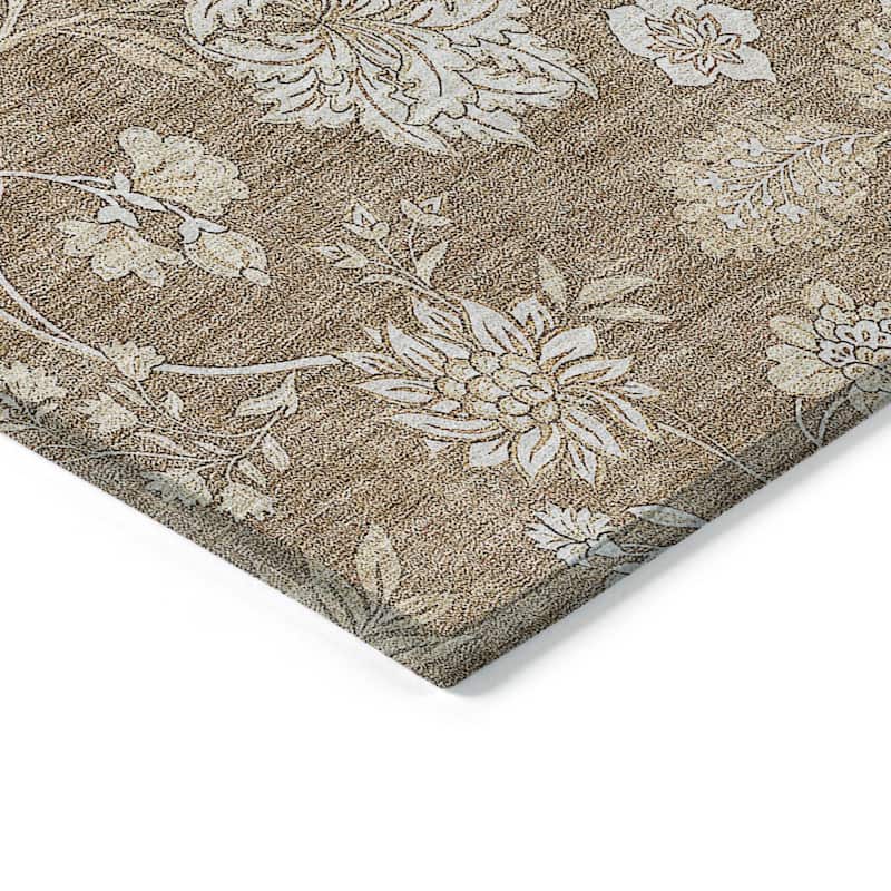 HomeRoots Floral Transitional Rectangle Outdoor Rug