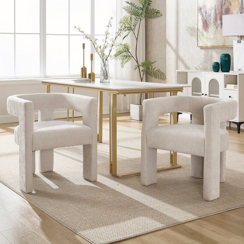 2PCS Barrel Chenille Side Chair