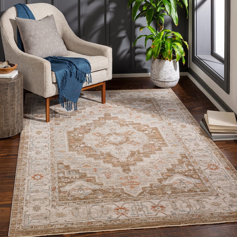 Artistic Weavers Rian Classic Medallion Area Rug - 6'7" x 9'6" - Olive/Grey