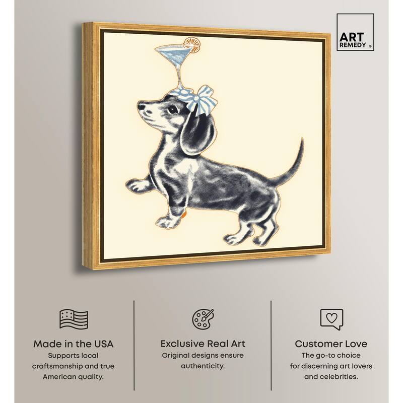 Martini Pup I Canvas by Art Remedy