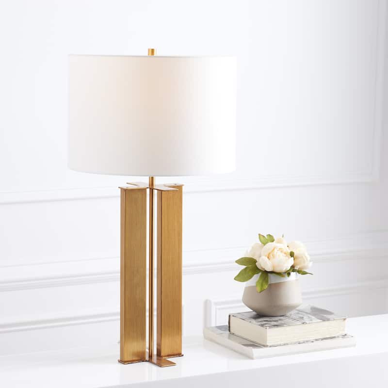 SAFAVIEH Lighting Appoline 28" Table Lamp - 15" W x 15" D x 28" H - 15Wx15Dx28H - Antique Gold