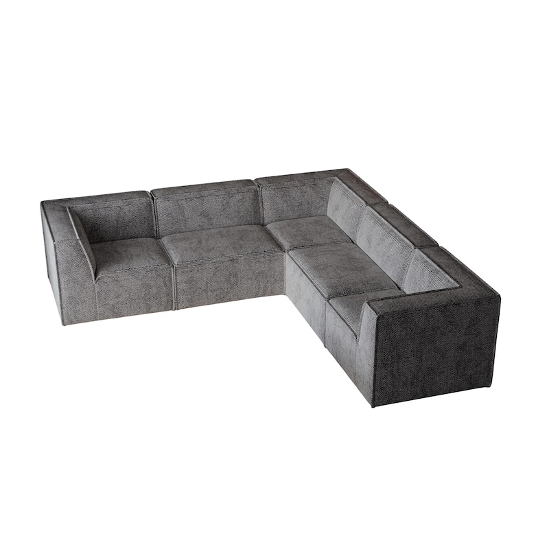 106"x106" Chenille Modular L-Shaped Sectional Sofa with 5-Piece Free Combination, Foam-Filled Cushions & No-Assembly Design