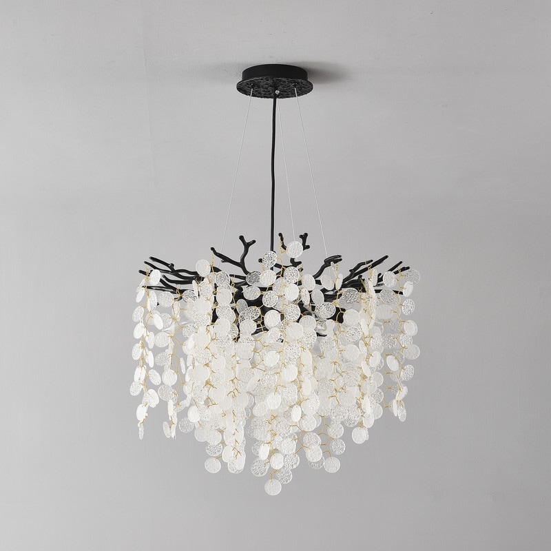 Modern 6-Light Adjustable Crystal Branch Chandelier Pendant Light-image