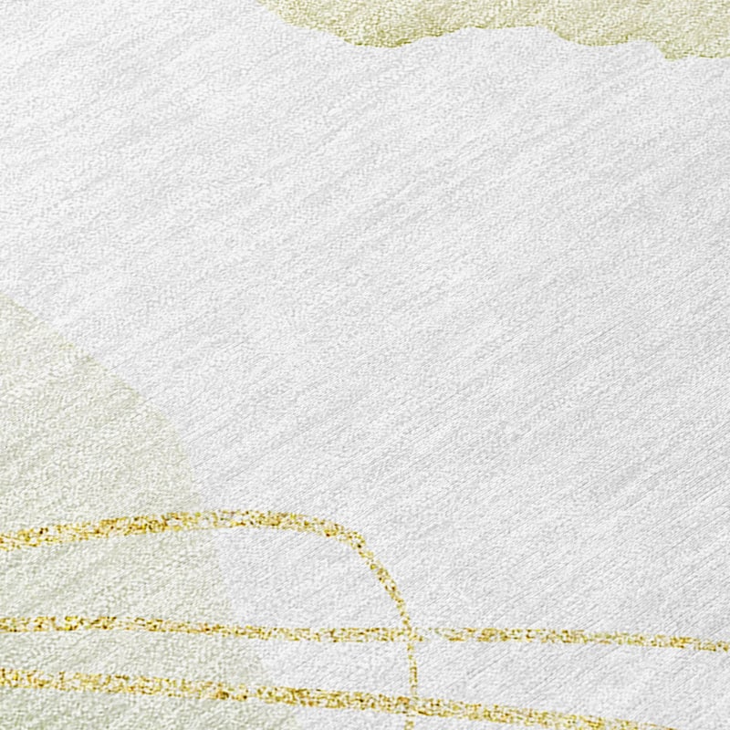 Machine Washable Indoor/ Outdoor Modern Circles Chantille Rug