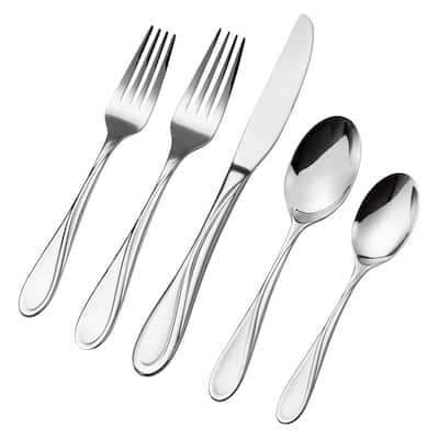 Stainless Steel Dishwasher Safe Silverware Flatware Utensil Set for Home Kitchen and Events