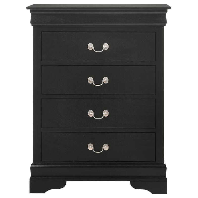 Passion Furniture Louis Phillipe Cherry 4 Drawer Chest of Drawers - 31"L x 16"W x 41"H