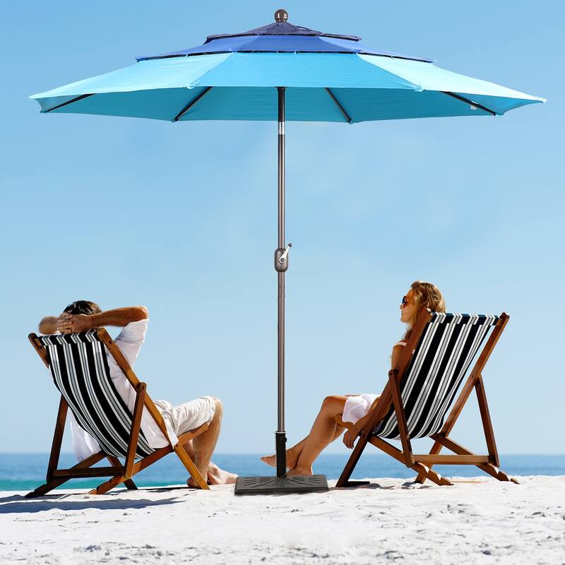 Aoodor Patio Umbrella 10 ft. for Dining Table Outdoor Market Yard Use 3 Tier Ventilation (Umbrella only)