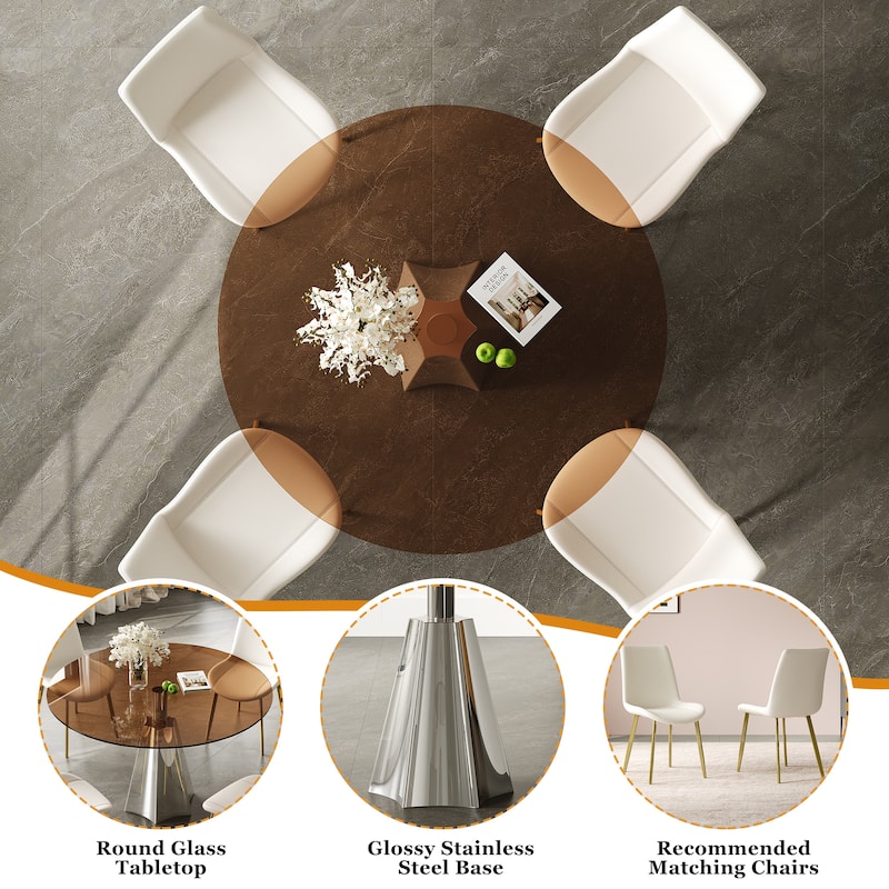 5-Piece 35 Inch Round Dining Sets for Small Space