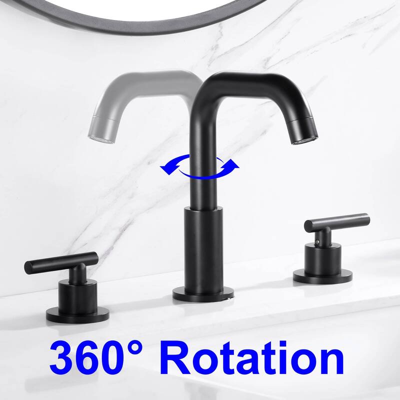 Widespread Bathroom Sink Faucet 3 Holes Bathroom Faucet 8 Inch Double Handle Vanity Basin Faucets