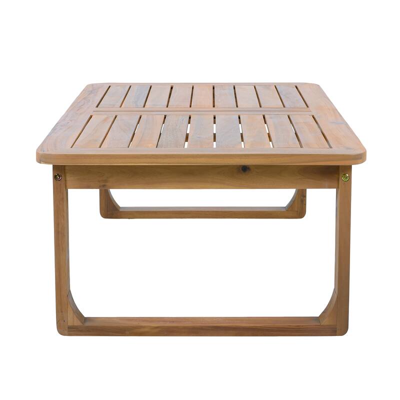 Christopher Knight Home Solenne Acacia Wood 3 Seater Daybed and Coffee Table with Cushion