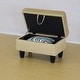 preview thumbnail 4 of 2, Beige Velvet Rectangle Storage Ottoman