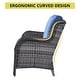 preview thumbnail 85 of 89, Outdoor Wicker High Back Club Chair with Cushions (Set of 2)