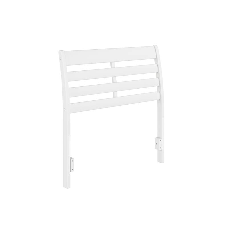 Solid Wood Headboard Twin Size - White Bedroom Headboard with USB Charger & Slats
