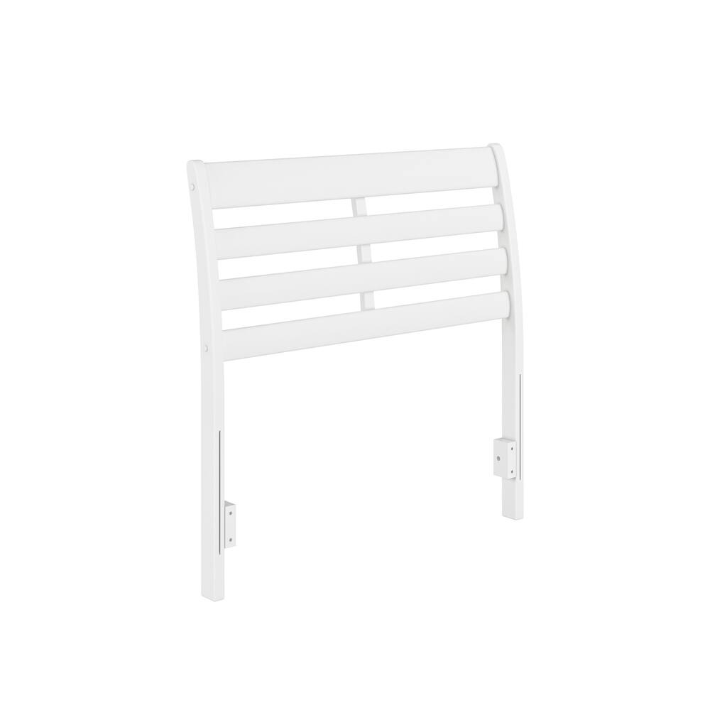 Solid Wood Headboard Twin Size - White Bedroom Headboard with USB Charger & Slats