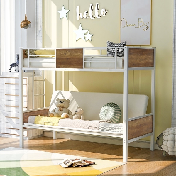 White metal sale futon bunk bed
