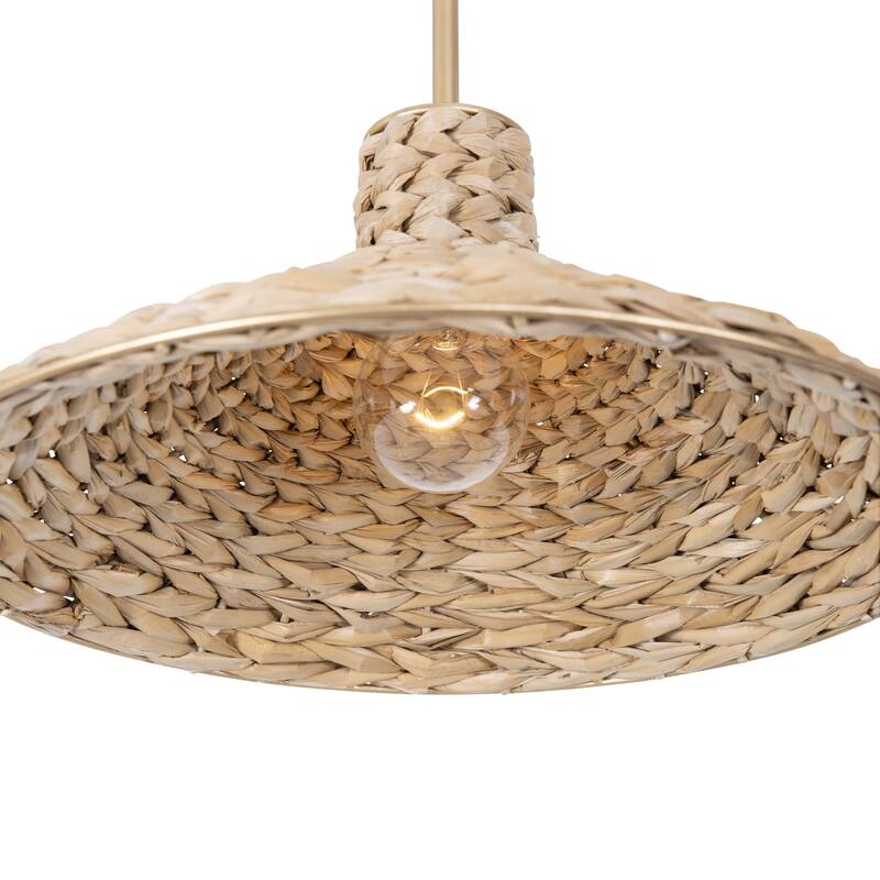 Varaluz Hilton Head Pendant Light - French Gold/Natural Seagrass